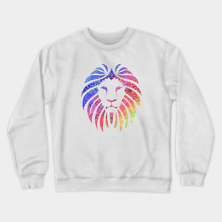 Rainbow Lion Pride White Big Logo Crewneck Sweatshirt